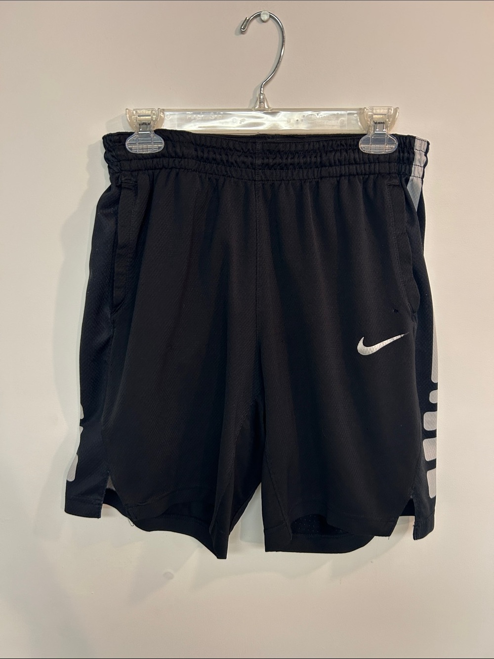 Nike Black Athletic Shorts with White Swoosh